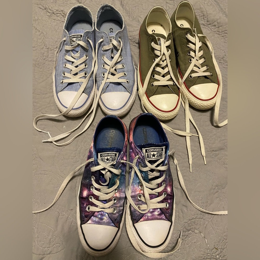 Converse Women’s low top all size 7 shoe Lot